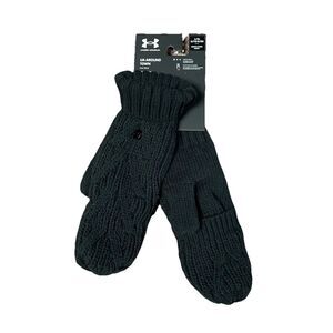 NEW WITH TAGS UNDER ARMOUR UA AROUND TOWN MITTENS WOMENS COLD GEAR L/XL BLACK